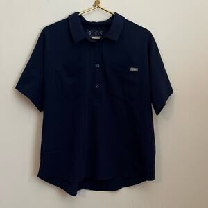 Figs Men’s Navy Polo Scrub Top in XL